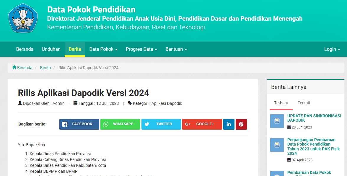 Download Dapodik 2024 dan Cara Installnya